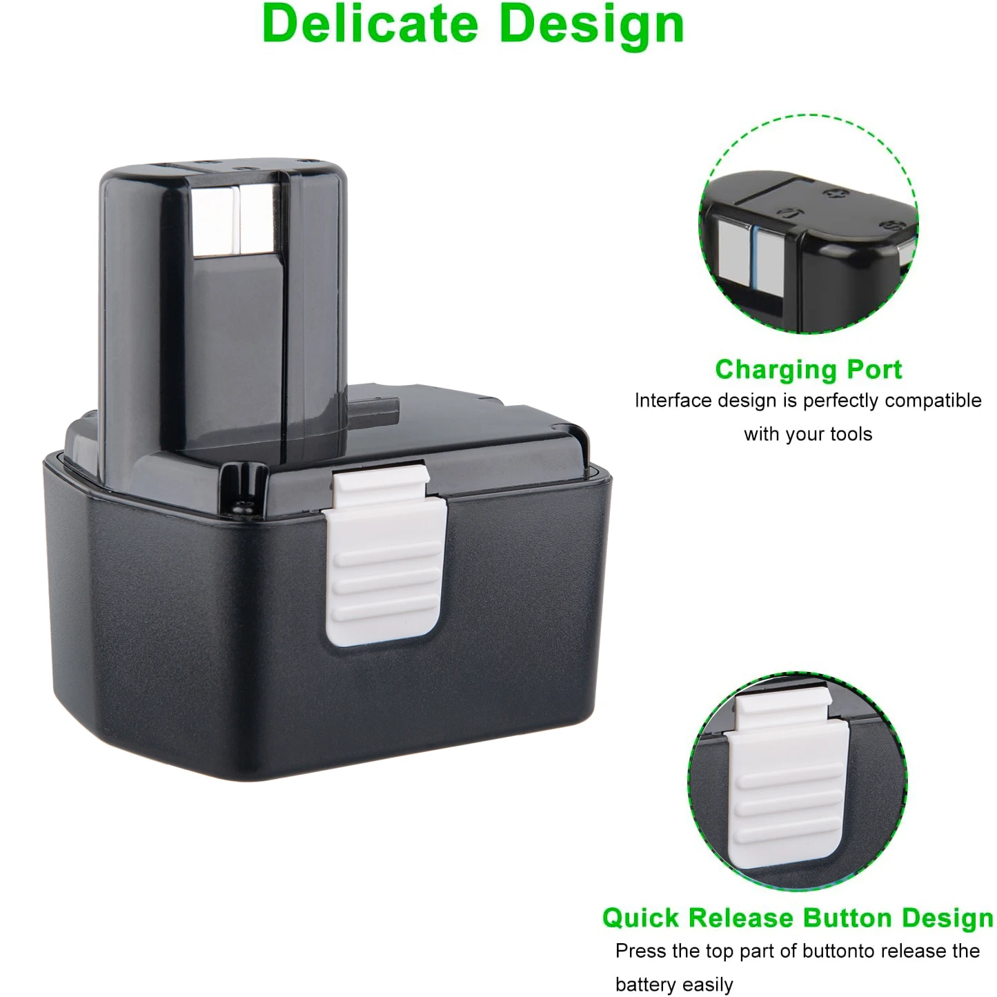 [1/2/4Pack] 4.8Ah EB14B Replace for Hitachi 14.4V Ni-MH Battery Pin EB1414S EB1412S EB1414 EB1414L EB1424 Suit for Power Tools