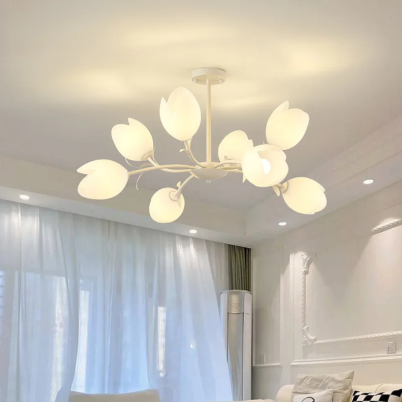 

French chandelier living room main light cream wind online celebrity light in the bedroom luxury room romantic restaurant blue f