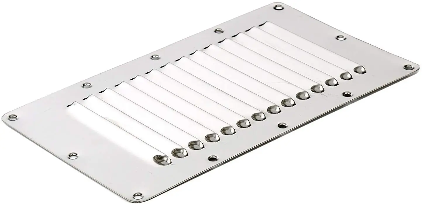 2PCS Boat Stainless Steel Vent Cover，Marine 13 Slots Louvered Ventilation