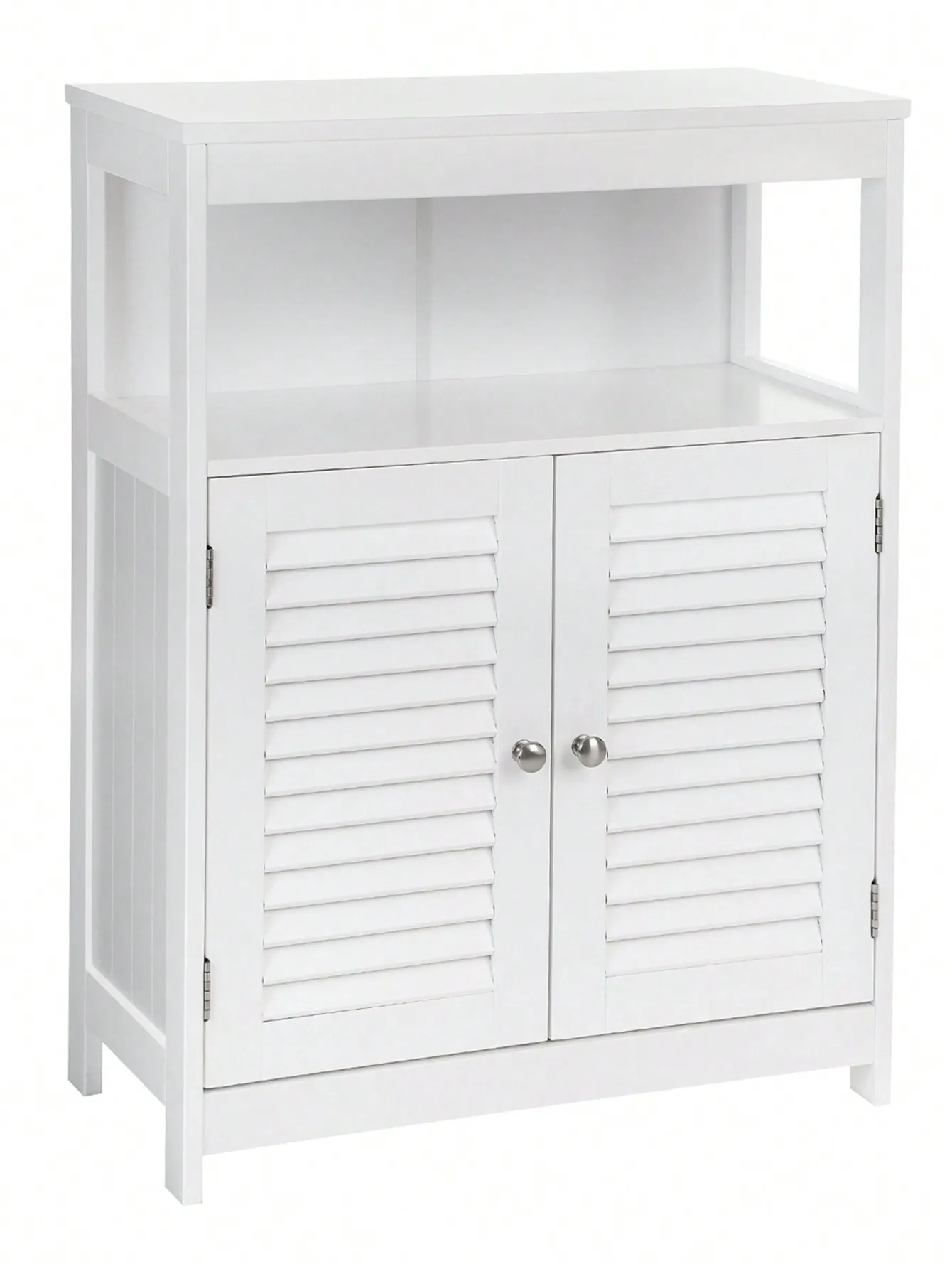 VASAGLE Bathroom Storage Floor Cabinet, Free Standing With Double Shutter Doors And Adjustable Shelf