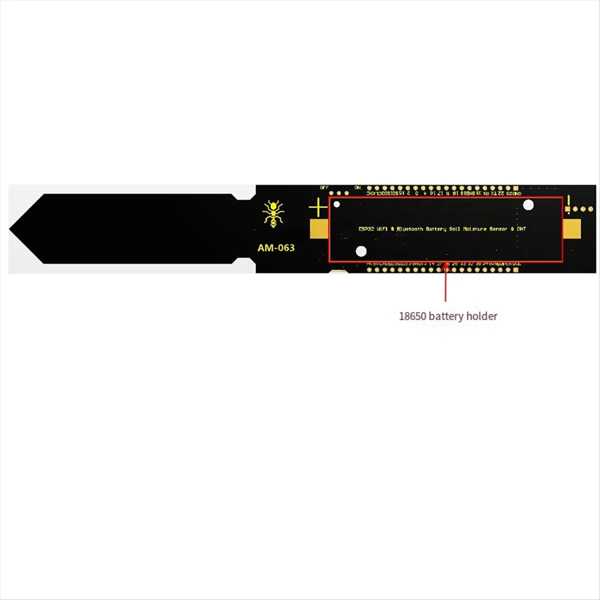 T28C ESP32 WIFI Bluetooth Temperature Humidity and Soil Module Remote Monitor with 18650 Battery Holder Module