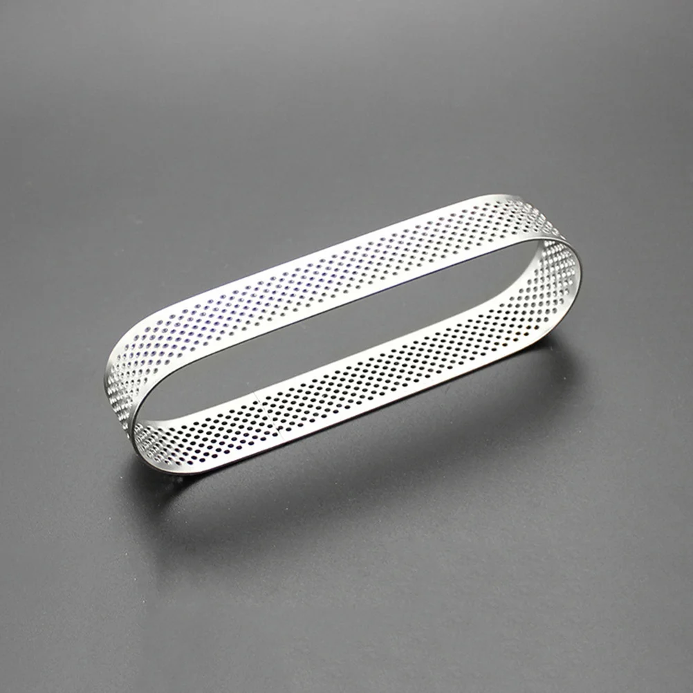 

2 pcs Stainless Steel Oval Cake Mold Even Heat Resistant Baking Cheesecake Mousse Tart Dessert Pan 9.4Cm 11.9Cm Silver Each Size