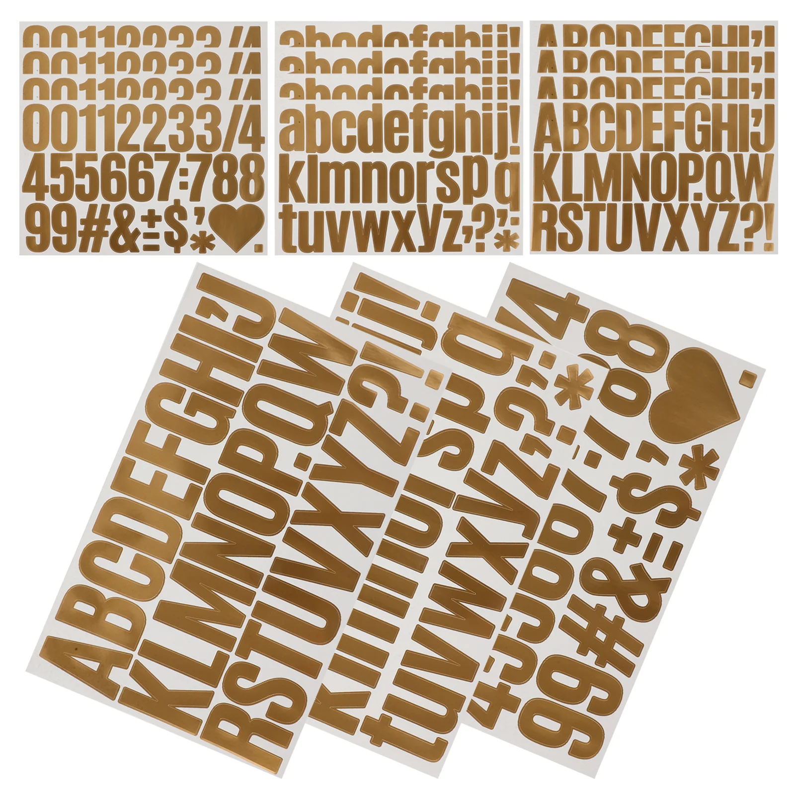 

4Sets Letter Number Stickers Vinyl Decals Clear Pattern Self Adhesive Decorative for Scrapbooking Mailbox Door Window Craft