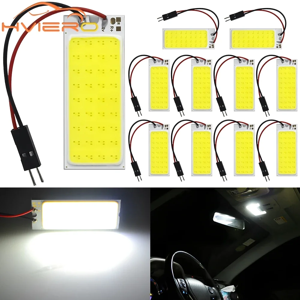 10PCS Auto Interior Dome Festoon Trunk Lamp License Plate Lamps Car Door Light Parking Bulb T10 W5W 24/36/48SMD Reading Led 12V