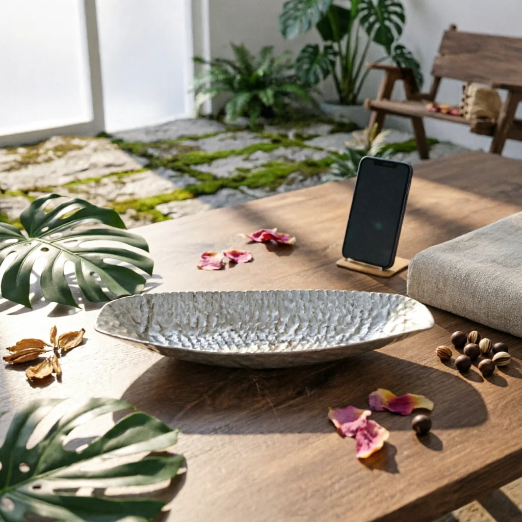Long Oval Tray Hammered Tabletop Display Tray Oval Serving Platter Modern Serving Platter Sturdy for Decorators, Coffee Table