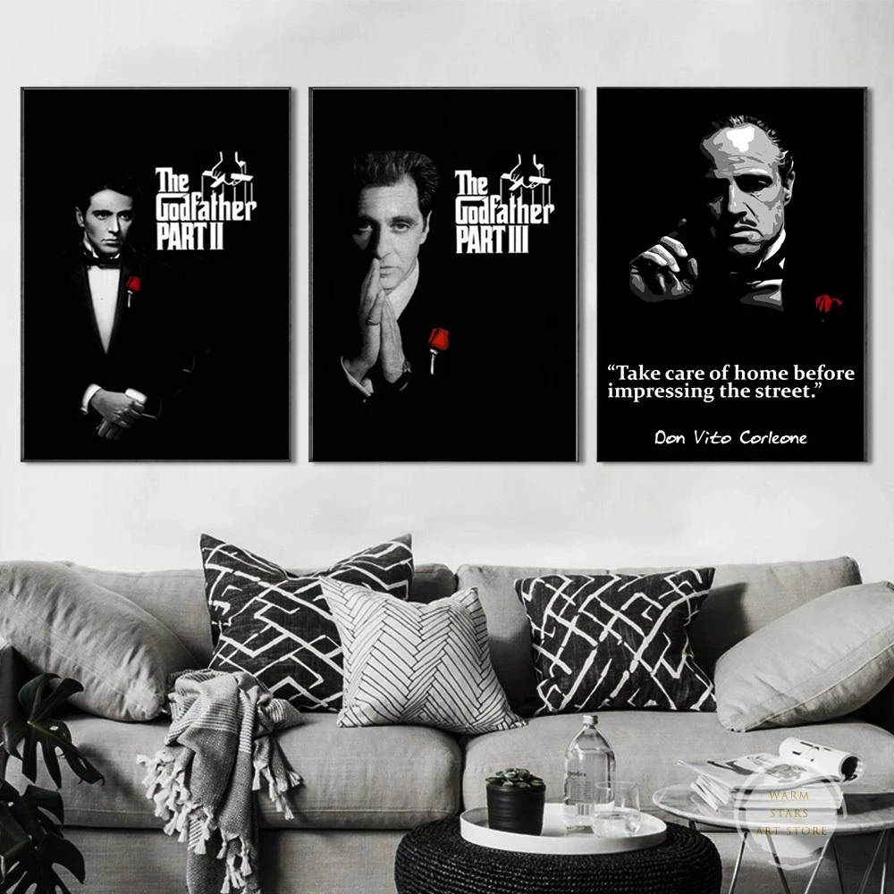 Classic The Godfather Movie Series Marlon Brando Al Pacino  Art Canvas Painting Poster Wall Home Decor Artwork Cuadros No Frame