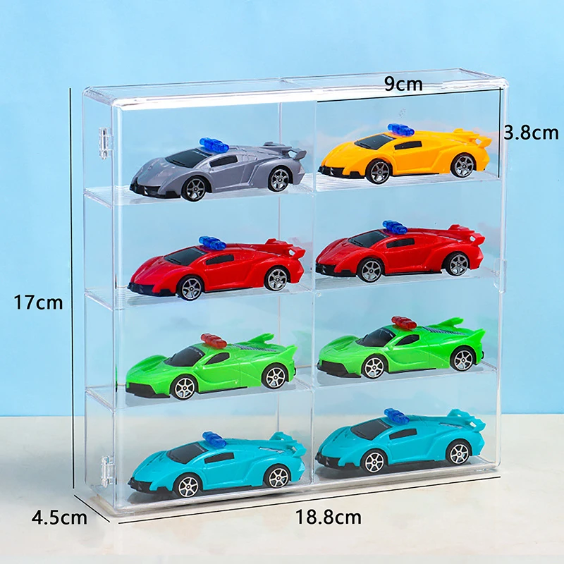 Acrylic Wheels Car Storage Box For Diecast 1/64 Storage Case Dustproof Educational Kid Boys Toys For Children Gift