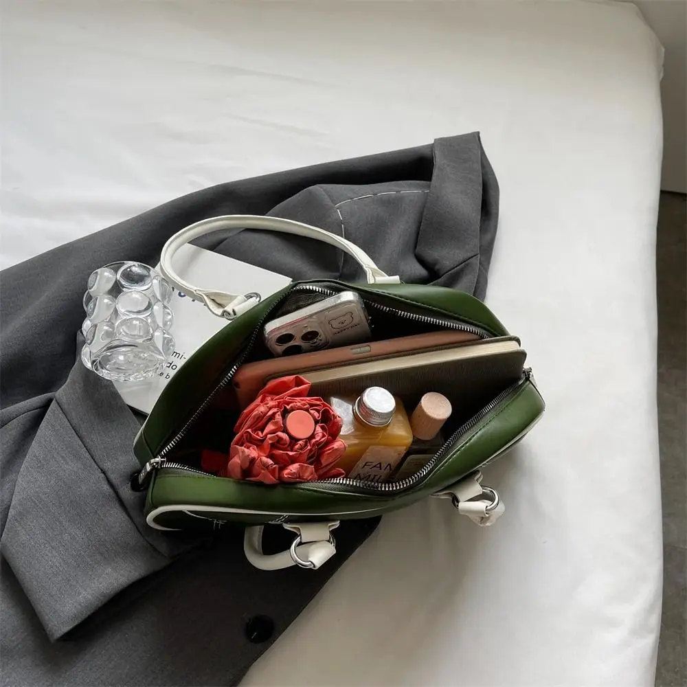 Retro Shoulder Bags New Solid Color PU Leather Underarm Bag Large Capacity Causal Messenger Bag Women