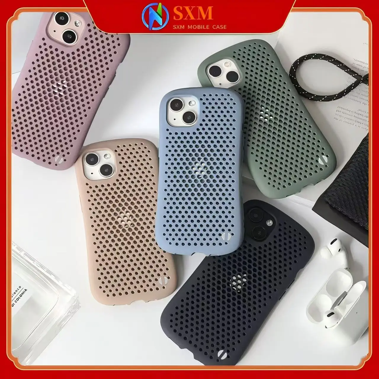 

It is suitable for Apple mobile phone small waist anti-drop heat dissipation and breathable phone case