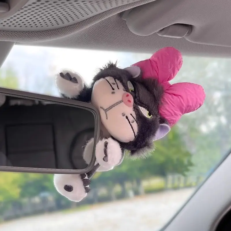 New Car Lucy Cat Rearview Mirror Decoration Anime Cartoon Car Seat Belt Cover Kawaii Car Accessories Interior Ornaments