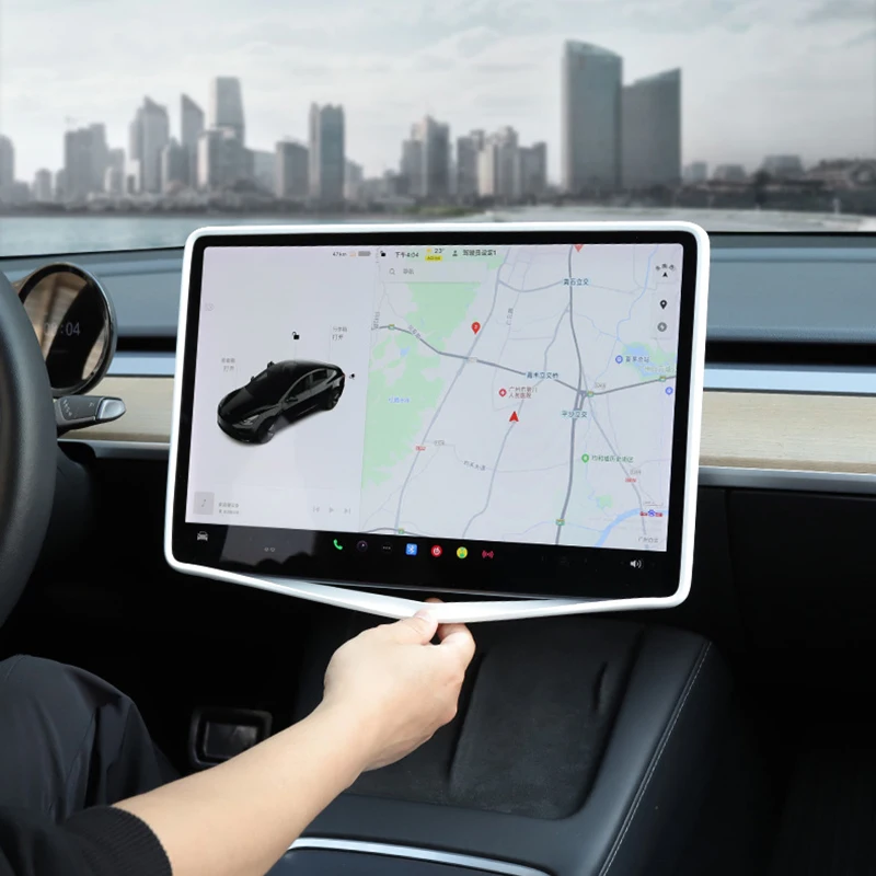Para Tesla Model 3 / Y Marco Protector de Silicona para Pantalla de Navegación Accesorios de Auto 5