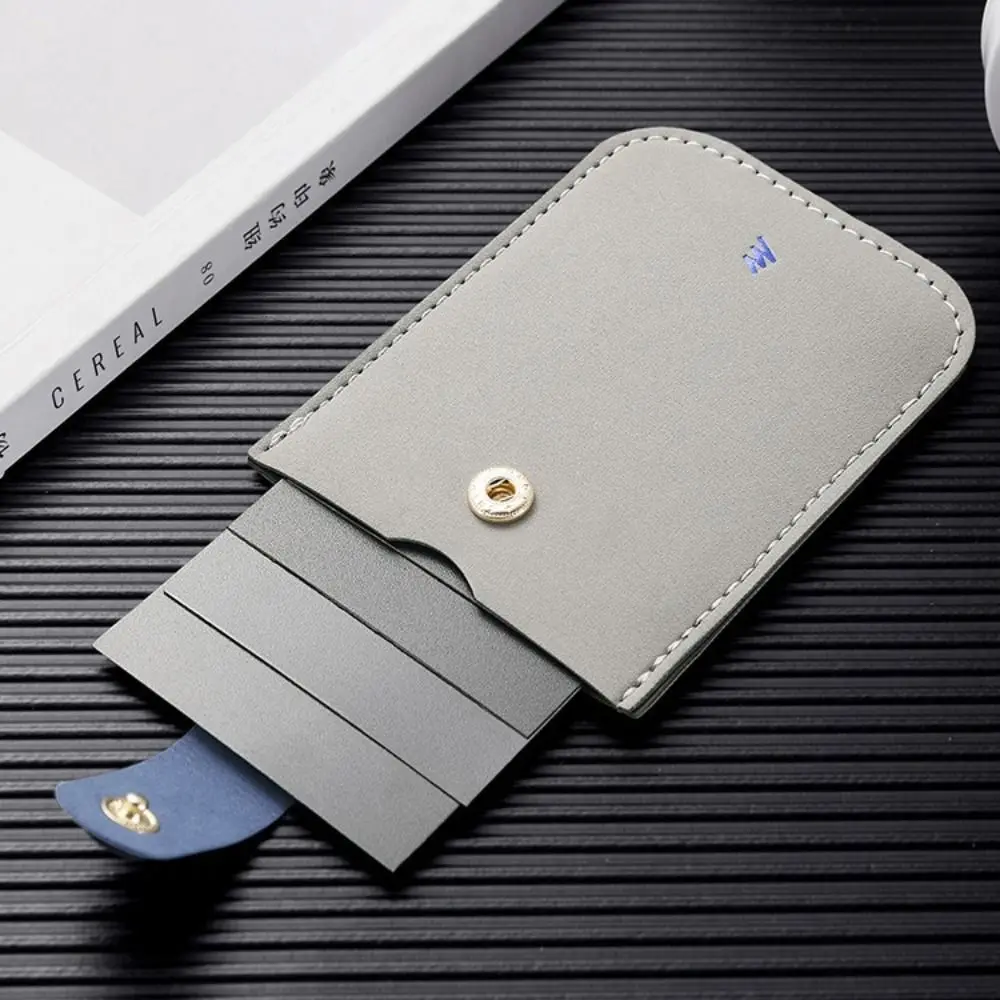 PU Leather Business Card Bag Fashion Korean Style Card Pocket Short Wallet Pull-out Type Clutch Bag Card Holders Clutch Male