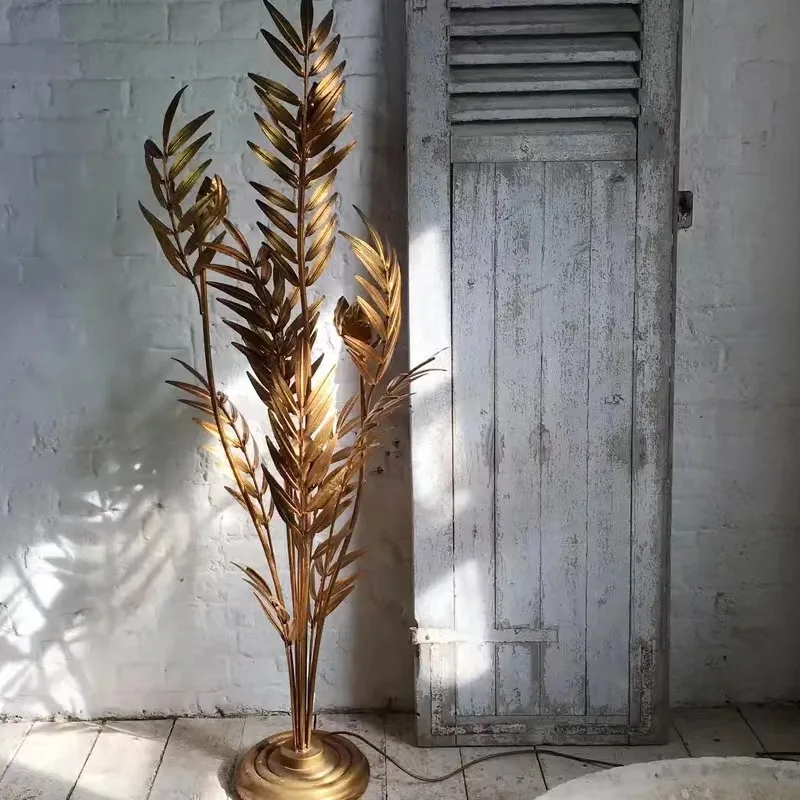 Palm leaf floor lamp bedroom lamp, living room dining room art lamp