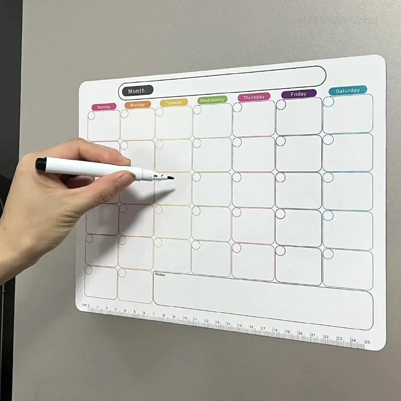 Refrigerator Magnet , Monthly and Weekly Planner, Calendar Fridge Stickers, Soft Magnetic Note Sticker, Message Board