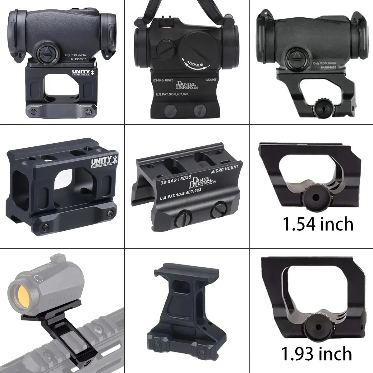 

T01 T02 Red Dot Sight UNITY Fast Riser Mount Duty RDS R5 Offset Mount 45° Side Mount Optics Bracket Hunting Sight Scope Base