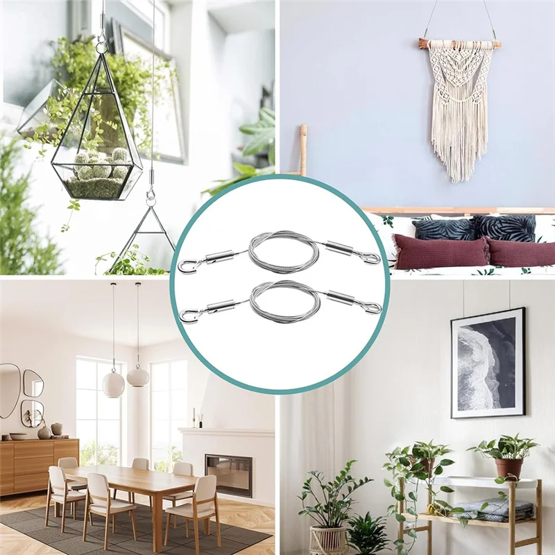 

ABGR-4PCS Adjustable Picture Hanging Wire Kit,3.3FT Stainless Steel Wire For Hanging Mirrors,Picture Frame,Artwork,Signs