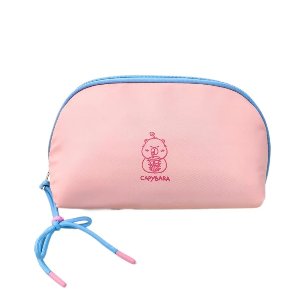 

Color Blocking Capybara Makeup Bag Large Capacity Korean Style Cute Cosmetic Bag Lightweight Waterproof
