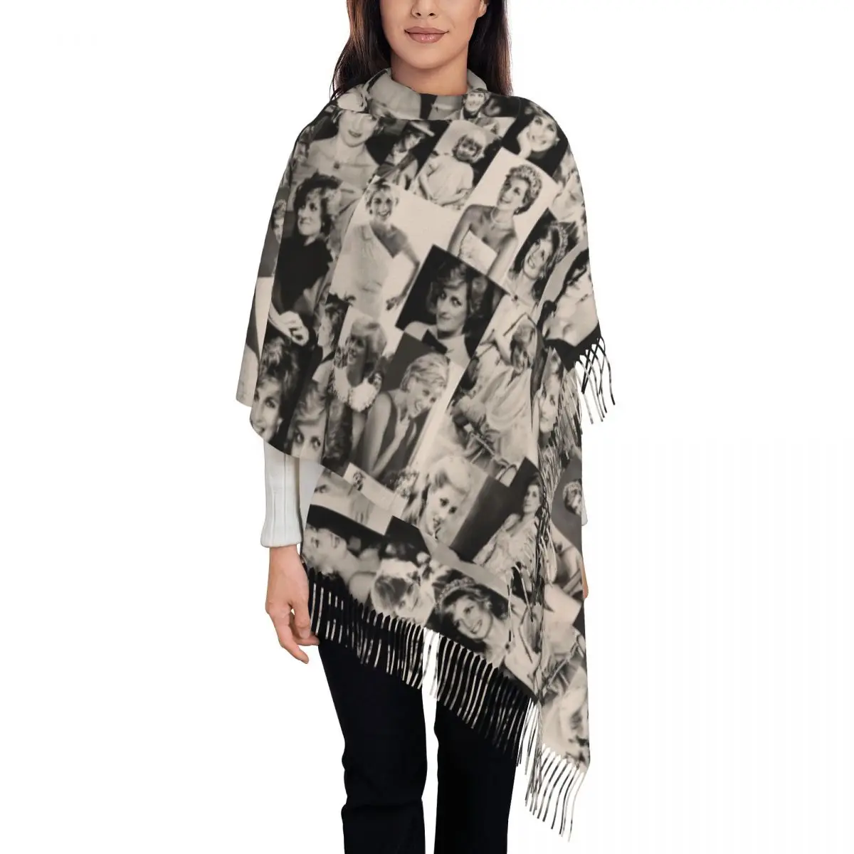 Lady Diana Xale Wraps para mulheres inverno quente longo lenço macio Pashmina xale cachecóis