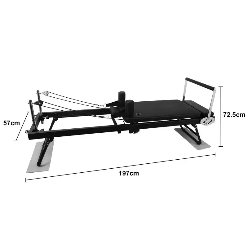 

Premium Black Iron Durable Portable Foldable Pilates Core Reformer Bed Home Fitness Equipment