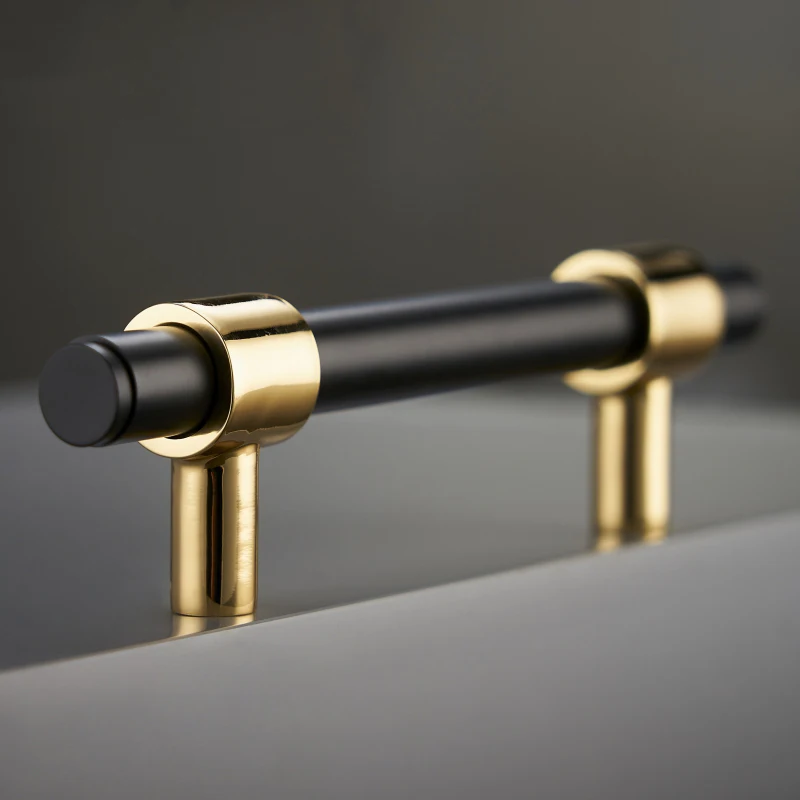 Brass Furniture Handles Black Gold Light Luxury Modern Nordic Drawer Wardrobe Dresser Long Cabinet Knobs Pulls
