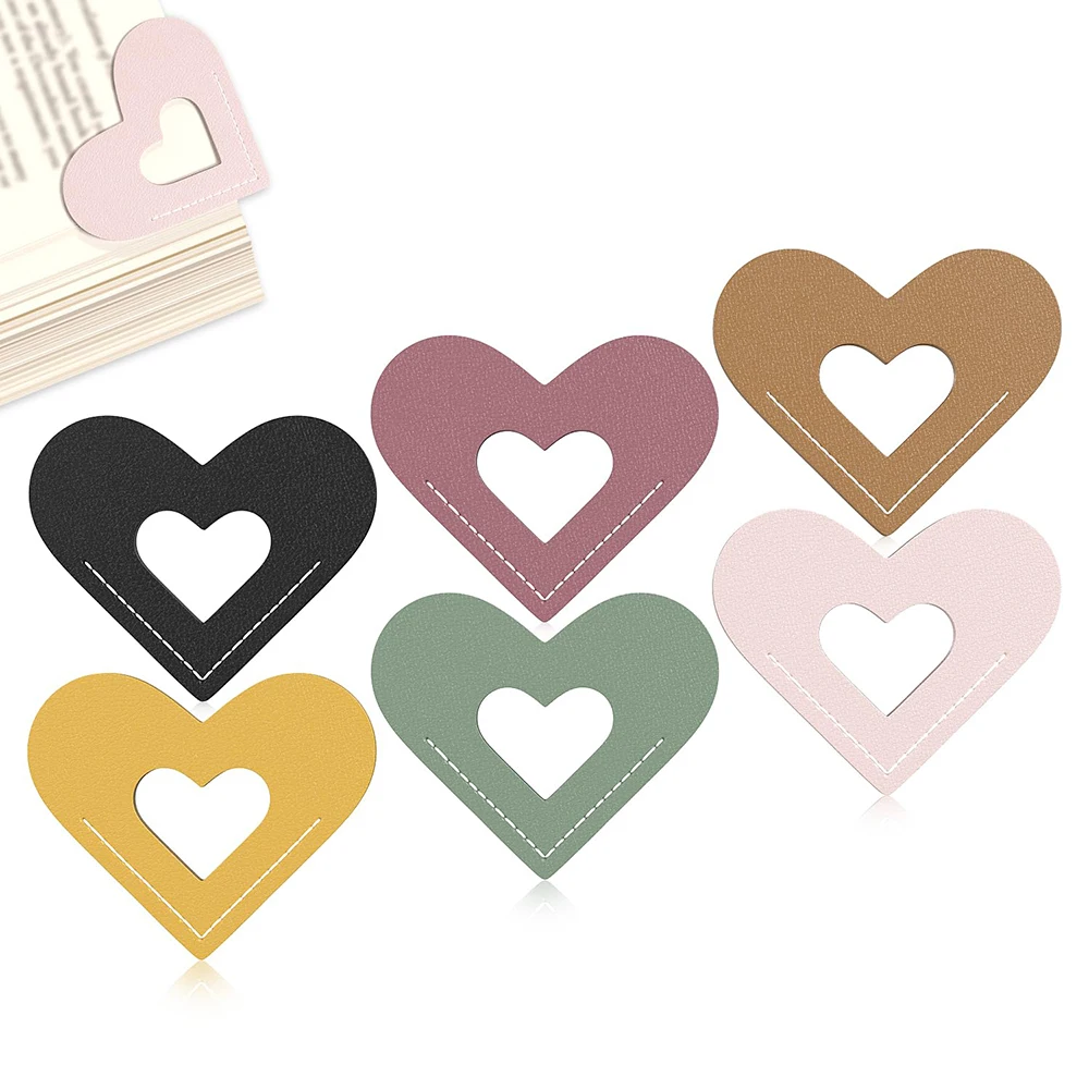 

1pc Mini Heart-shaped Bookmark Cute Corner Page Book Marks Hollowed-out Heart Protector Bookmark for School Office Home Supplies