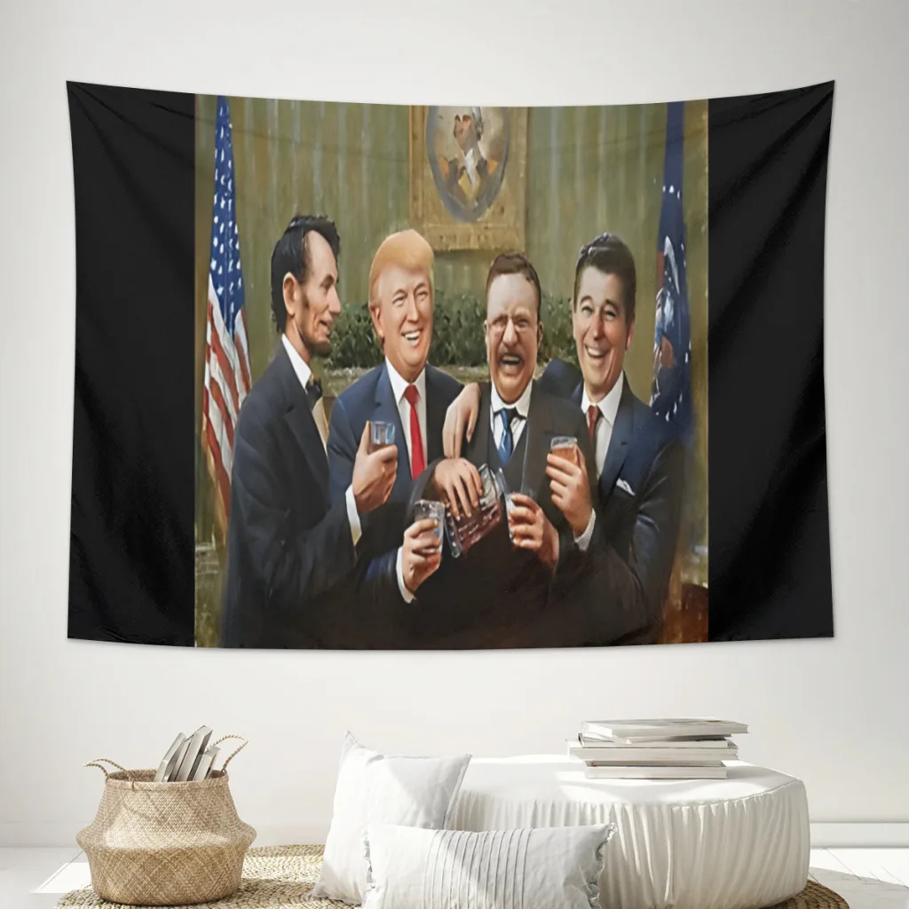 

Senior Citizen, Abraham Lincoln, Donal Trump President Make America Great Again Tapestry Wall Hanging for Bedroom Tapestries