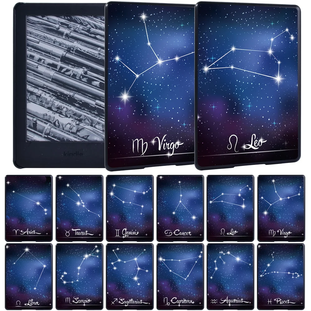 

Tablet Case for Kindle Paperwhite 1/2/3/4/Kindle 10th Gen 2019/Kindle 8th Gen 2016 Star Pattern Slim UltraThin Cover+Stylus