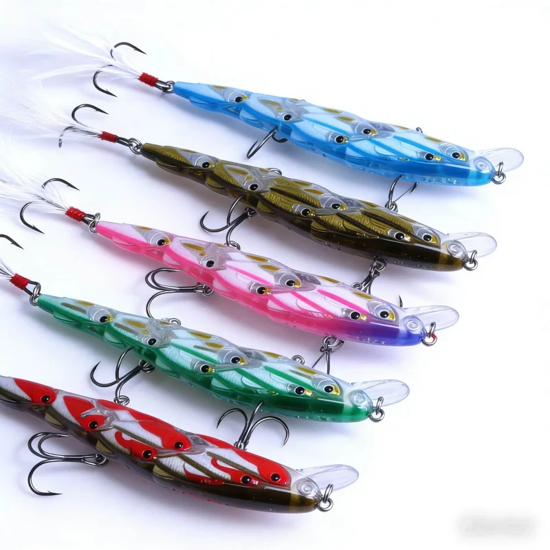 

5 шт. Luya11.5CM-15.7G-4 # Снасти для ловли минноу, искусственная приманка для минноу, набор плавающих рыболовных приманок