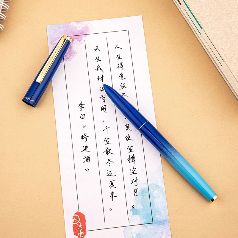 قلم حبر الطالب الملون Hero 329 Plus - كتابة سلسة للمبتدئين، تغليف جاهز للهدايا