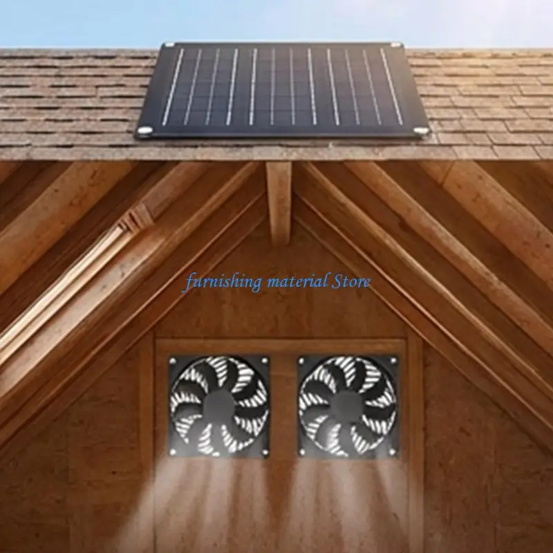 

Y5GD Energy Saving Solar Power Fan Air Freshening 15W for Pet Houses Camping Use