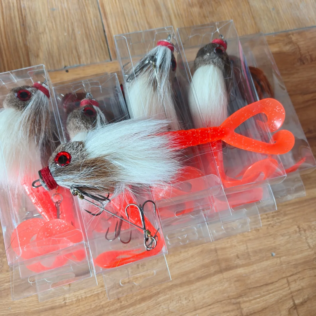 

Swolfy 4 шт., 21 см, 37 г, приманка для моделирования глубоководной мыши, бионический материал с большим мягким хвостом наживки, рыболовный воблер