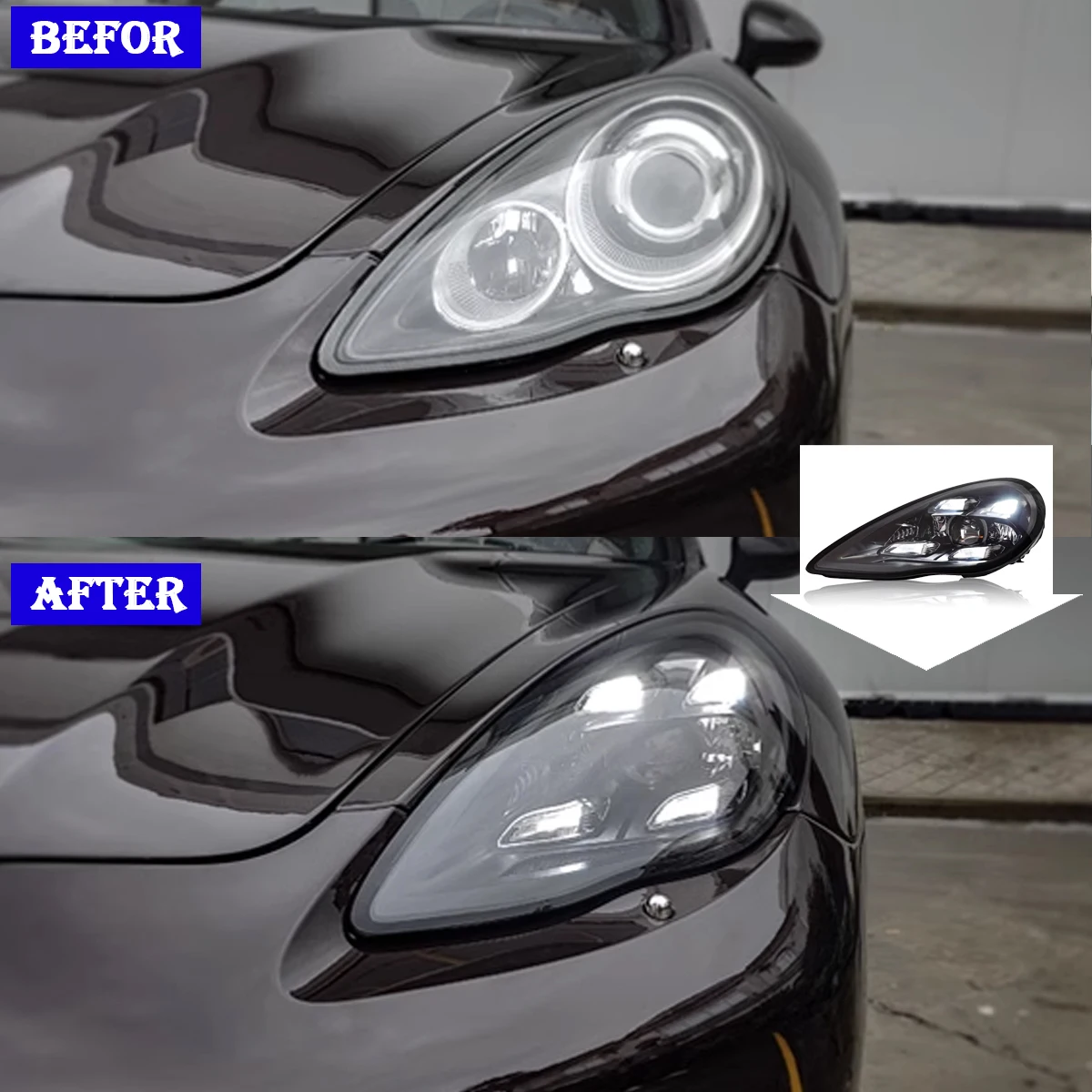 Car Lights for Porsche Panamera LED Headlights 2010 2011 2012 2013 970 970.1 Matrix Headlamps Plug and Play