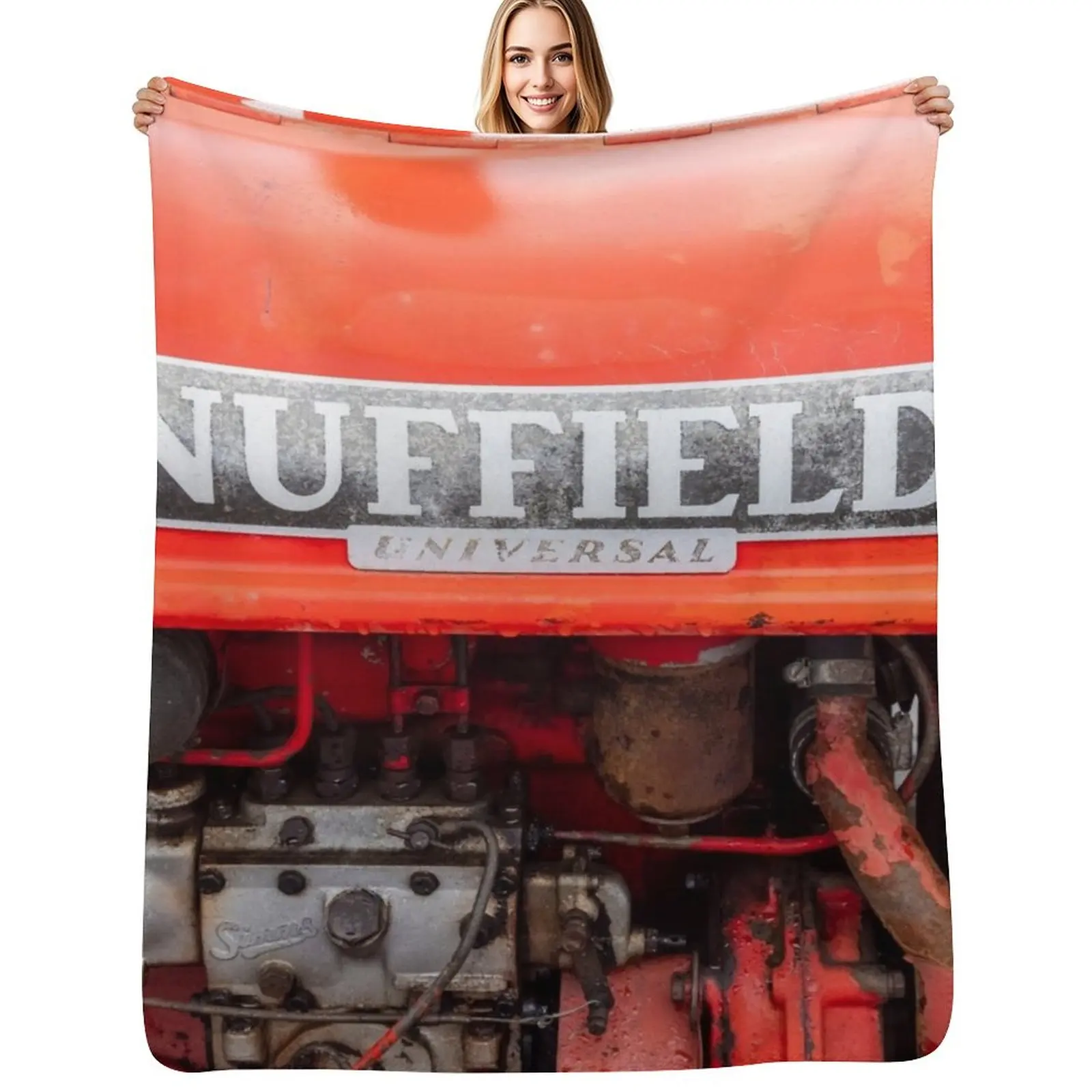 Vintage Nuffield Tractor Badge Throw Blanket Giant Sofa Luxury Brand Bed Warm Soft Plaid Bed covers Blankets