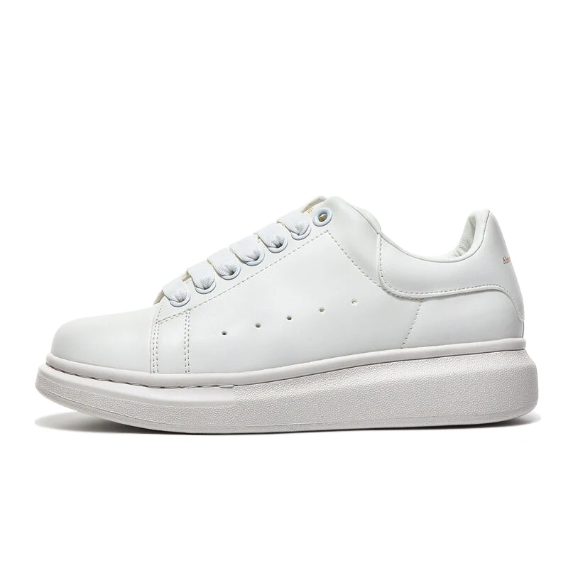 Little white shoes for men and women, couples, thick-soled, height-increasing shoes, genuine leather, versatile casual sneakers