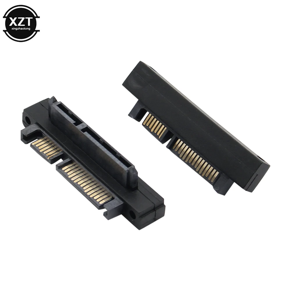 SATA Male to SATA Male Adapter Converter 22Pin Sata With 7pin+15pin FeMale to Male SATA Power Data Cable Black Replacement