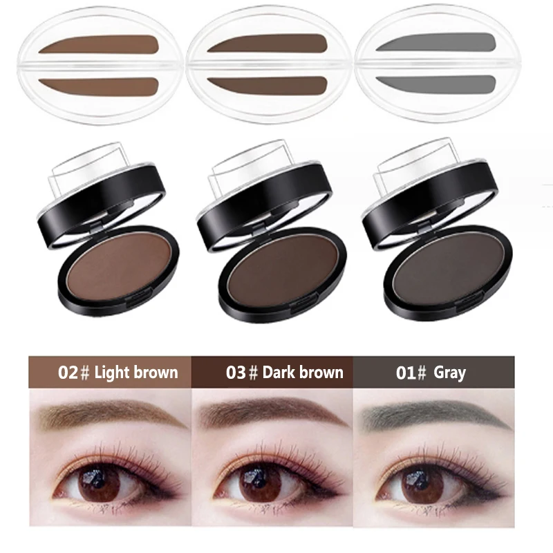 Eyebrow Powder Stamp Tint Stencil Set Cosmetics Professional Makeup Waterproof Eye Brow Stamp Lift Eyebrow Enhancers Stencil Kit