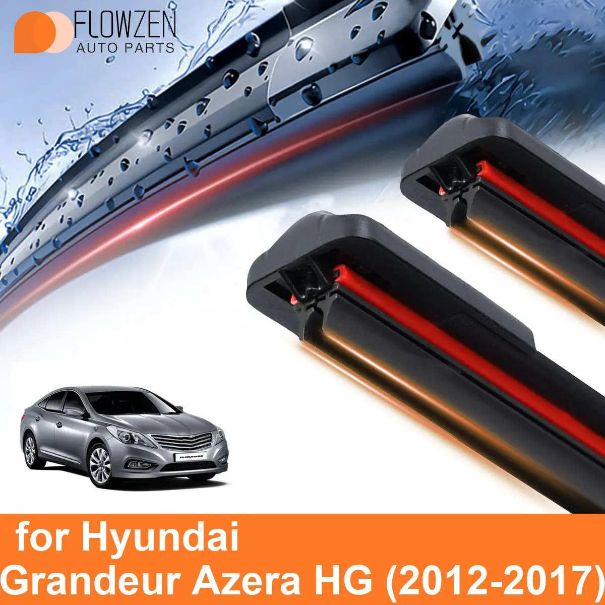 

Двойные резиновые безкаркасные аксессуары WipersSoft для Hyundai greatazera HG