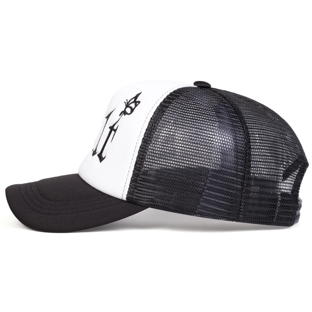 Unisexowe czapki bejsbolówki z siatki RULT z bocznym haftem motyla, wiosenno-letnie, regulowane, codzienne czapki przeciwsłoneczne, czapki sportowe.