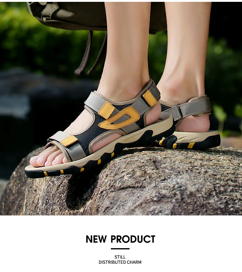 Große Größe Sommer Bequeme Outdoor-Herrensandalen Leichte Herrenschuhe für Männer Freizeitschuhe Wasserwander-Sandalen Weiche Strandsandalen – Detail 20