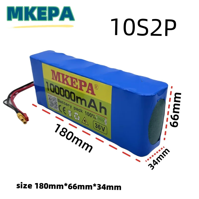 Mkepa 10S 2P 36V 100000Mah 18650 Li-Ion Batterij 1000W Hoog Vermogen En Capaciteit 36V Motorfiets Scooter