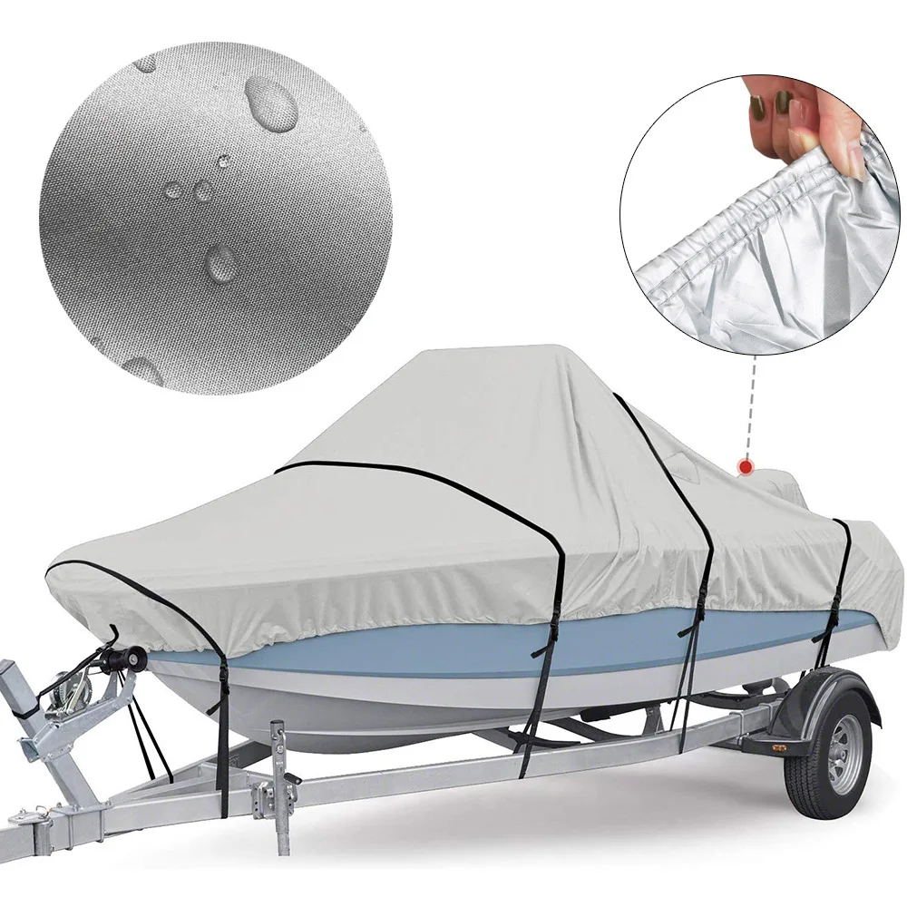 11-22ft Boat Cover 300D Polyester Waterproof UV Resistant Durable & Tear Proof for V-Hull TRI-Hull Runabout Boat Pro-Style Bass view 6