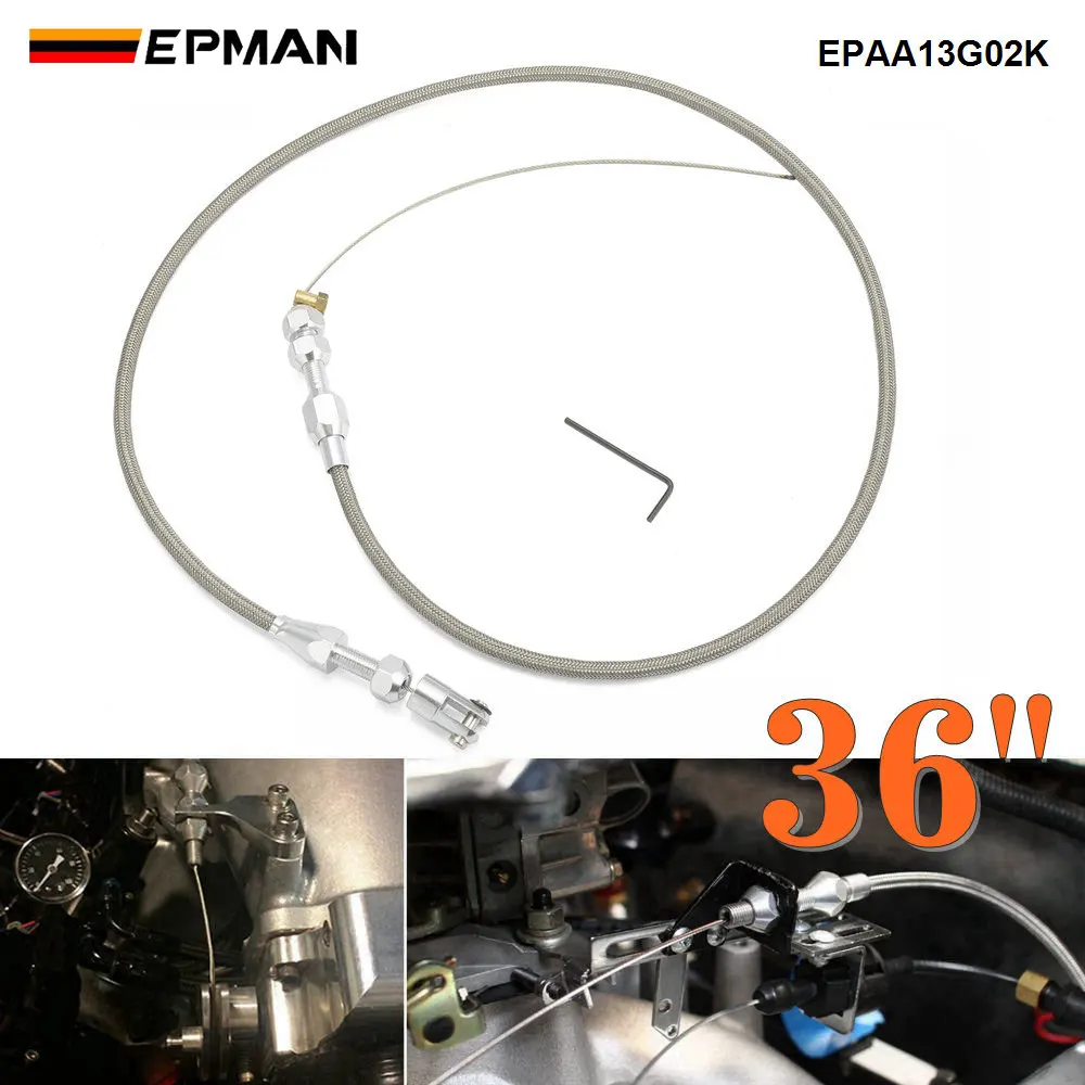 EPMAN Cavo acceleratore universale da 36 pollici Cavo gas acceleratore intrecciato in acciaio inossidabile Cavo compatibile EPAA13G02K