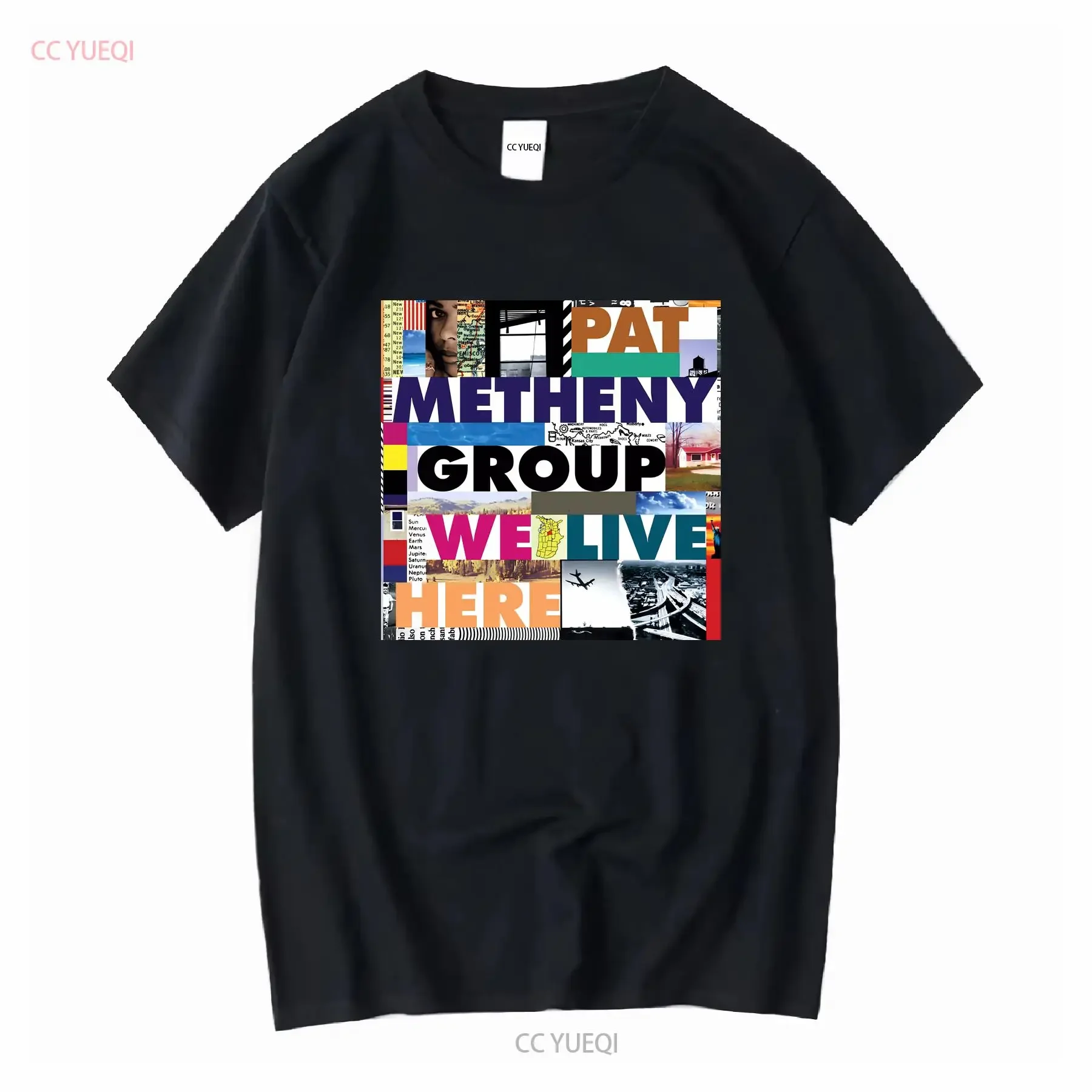 Vtg Pat Metheny Group We Live Here Album Cover Cotton White T Shirt A569 long or short sleeves vintage Washed streetwear Soft
