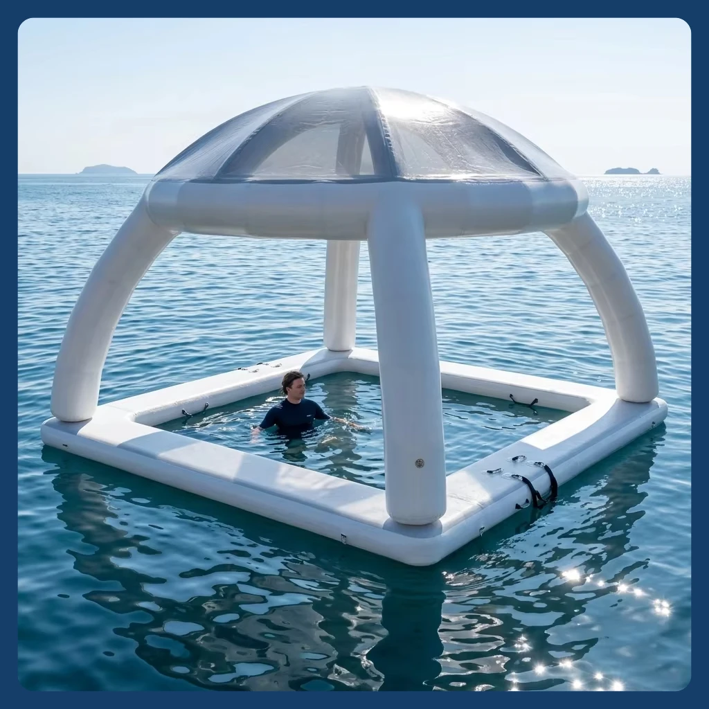 8-10 Person Inflatable Floating Platform Portable Water Leisure Deck Float For Outdoor Entertainment