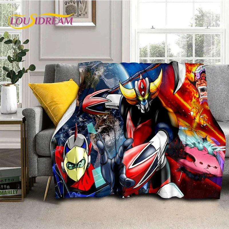 

Cartoon UFO Robot Grendizer Anime Soft Flannel Blanket for Beds Bedroom Sofa Picnic,Throw Blanket for Cover Outdoor Leisure Gift