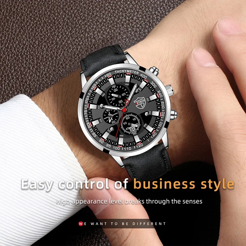 2023 modne męskie zegarki luksusowa skórzana bransoletka kwarcowy zegarek na rękę dla mężczyzn Business Casual świecący zegar relogio masculino