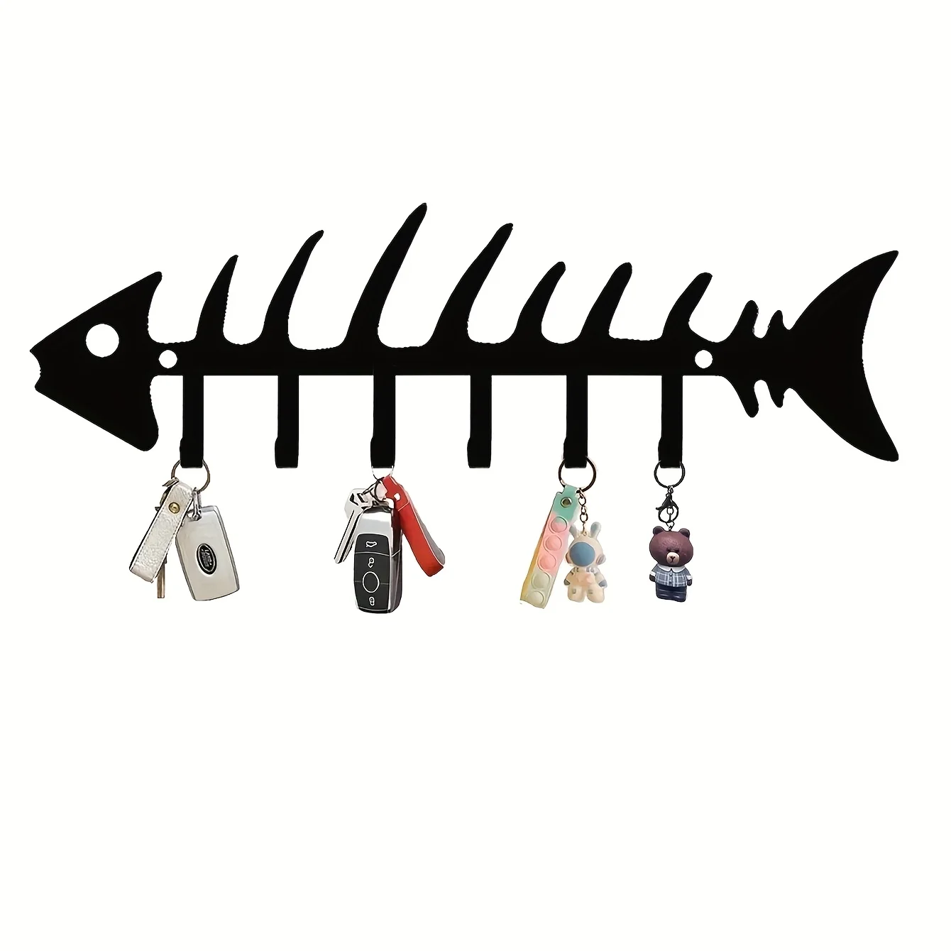 Metal Wall Hooks Designed with a Fishbone Structure for Key Storage And Wall Decoration