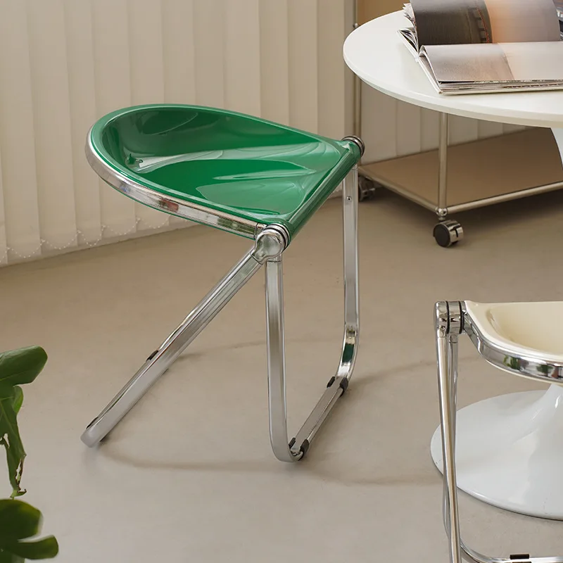 

Minimalist Casual Cream Chair Foldable Dining Stool Bedroom Dressing Stool Makeup Stool