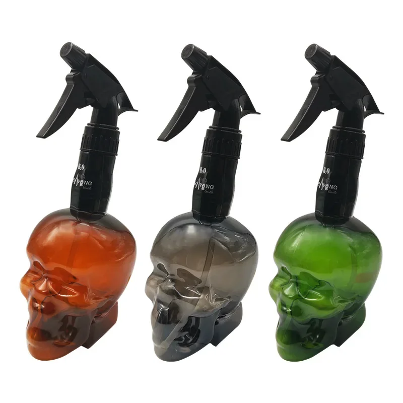 Professional 500ML Hairdressing Spray Bottle Skull Head Design Barber Watching Can Haircut Tools Accessories For Hairdresser