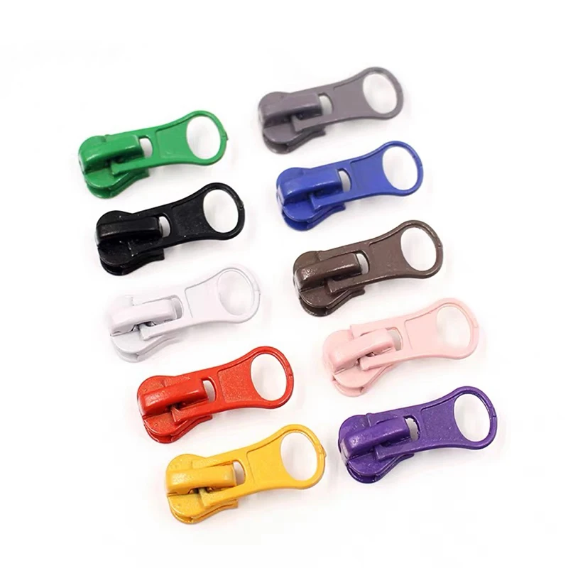 10pcs Colorful No.5 Resin Zipper Head For Down Jacket Clothes Double Open Double Head Detachable High-end DIY Sewing Accessories